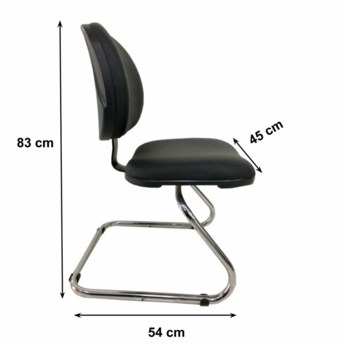 Cadeira Executiva Lisa Base em ”S” Cromada - Imagem 2