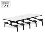 Mesa p/ Refeitório Fixo 10 Lugares MDP BRANCO DE 25 MM 50046 MÓVEIS PRECITO Fixo 7