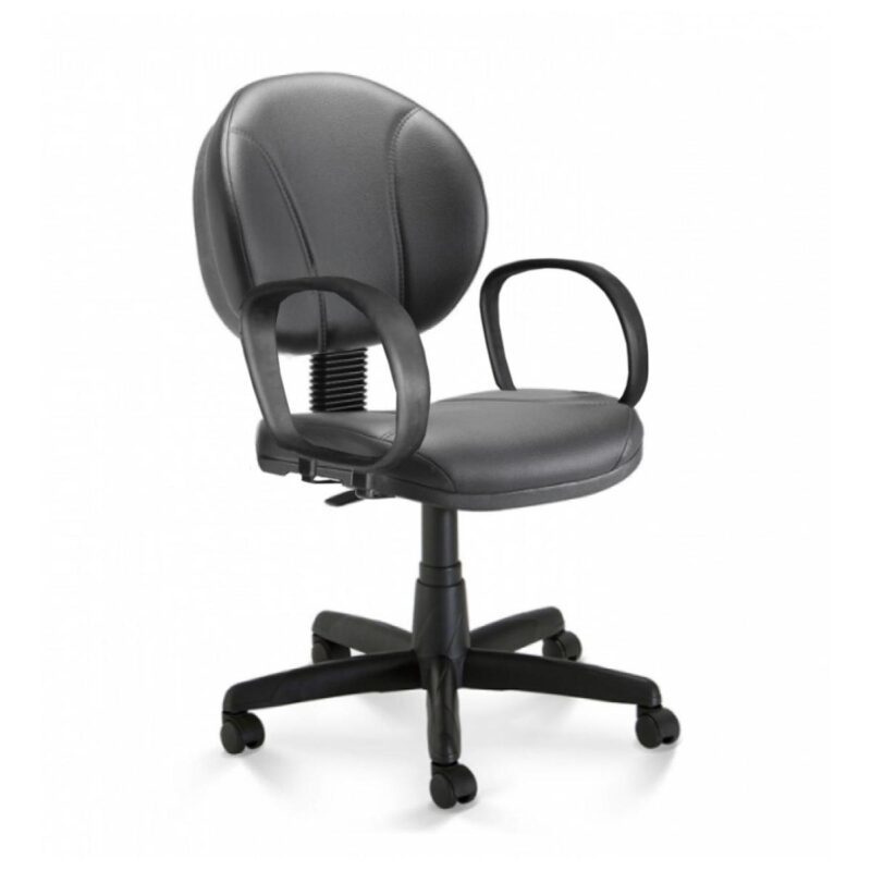 Cadeira Executiva PLUS COSTURADA c/ Braço Corsa – CORINO – COR PRETO – 32978 MÓVEIS PRECITO Executiva 2