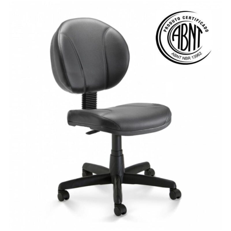 Cadeira Executiva PLUS COSTURADA s/ Braços – CORINO – COR PRETO 32979 MÓVEIS PRECITO Executiva 2