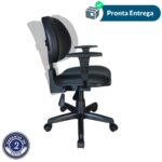 Cadeira Executiva Back System Lisa c/ Braços reguláveis – Cor Preta 31006 MÓVEIS PRECITO Executiva 10