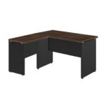 Mesa em “L” (Mesa 1,50m + Mesa Auxiliar) – S/ GAVETAS MARSALA / PRETO – 23476 MÓVEIS PRECITO Linha 30 mm 8