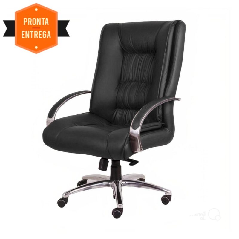 Cadeira Presidente ULTRA Giratória Cromada – ENJOY – Cor Preto – 32961 MÓVEIS PRECITO Presidente 4