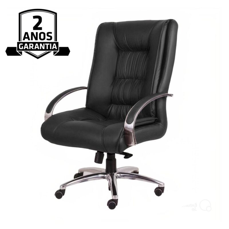 Cadeira Presidente ULTRA Giratória Cromada – ENJOY – Cor Preto – 32961 MÓVEIS PRECITO Presidente 5