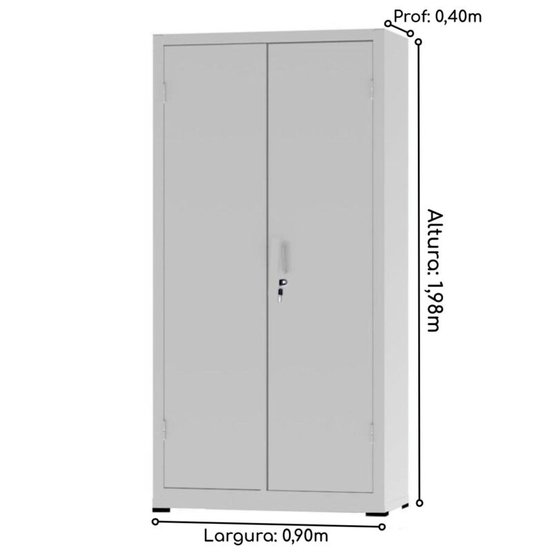 Armário de Aço PA 90 #26 1,98×0,90×0,40m – CZ/CZ – NOBRE – 12130 MÓVEIS PRECITO Armário de Aço 3