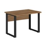 Mesa Escritório PÉ QUADRO – 1,20×0,60m – S/ Gavetas – NOGAL SEVILHA/PRETO – 24469 MÓVEIS PRECITO Linha 40 mm 6