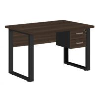 Mesa Escritório PÉ QUADRO – 1,20×0,60m – C/ Gavetas – MARSALA/PRETO – 25471 MÓVEIS PRECITO Linha 30 mm