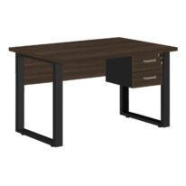 Mesa Escritório PÉ QUADRO 1,50×0,60m – C/ Gavetas – MARSALA/PRETO – 25473 MÓVEIS PRECITO Linha 30 mm