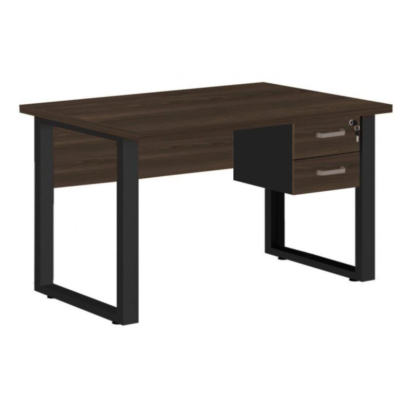 Mesa Escritório PÉ QUADRO 1,50×0,60m – C/ Gavetas – MARSALA/PRETO – 25473 MÓVEIS PRECITO Linha 30 mm 2