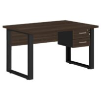 Mesa Escritório PÉ QUADRO 1,70×0,70m – C/ Gavetas – MARSALA/PRETO – 25475 MÓVEIS PRECITO Linha 30 mm