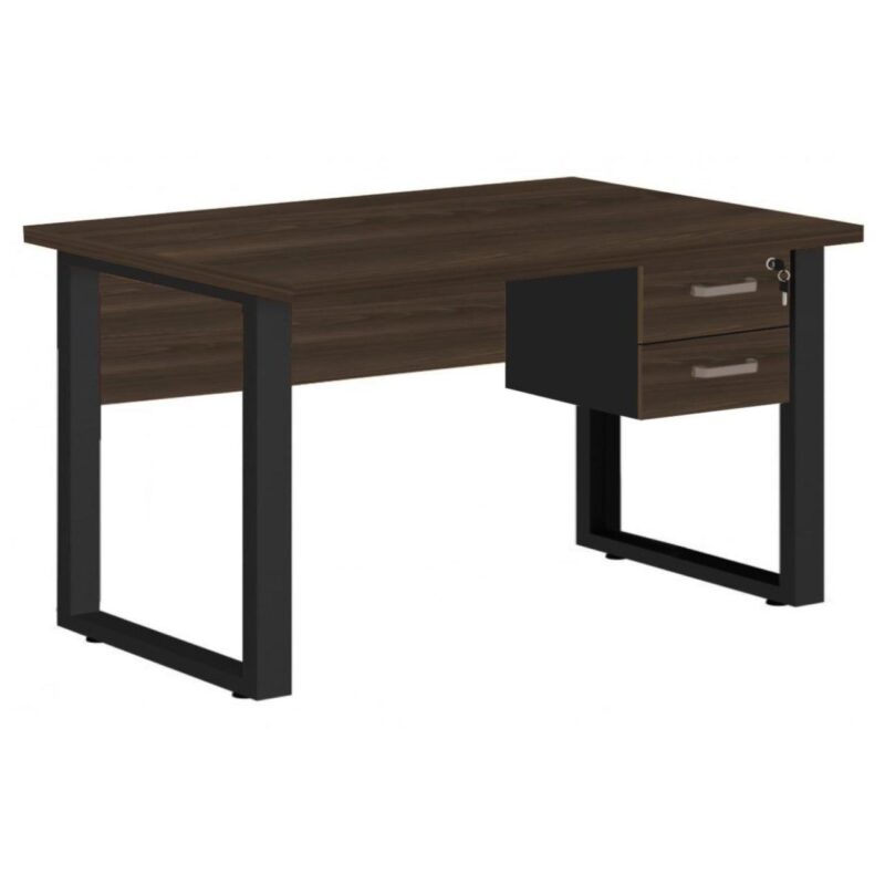 Mesa Escritório PÉ QUADRO 1,70×0,70m – C/ Gavetas – MARSALA/PRETO – 25475 MÓVEIS PRECITO Linha 30 mm 2