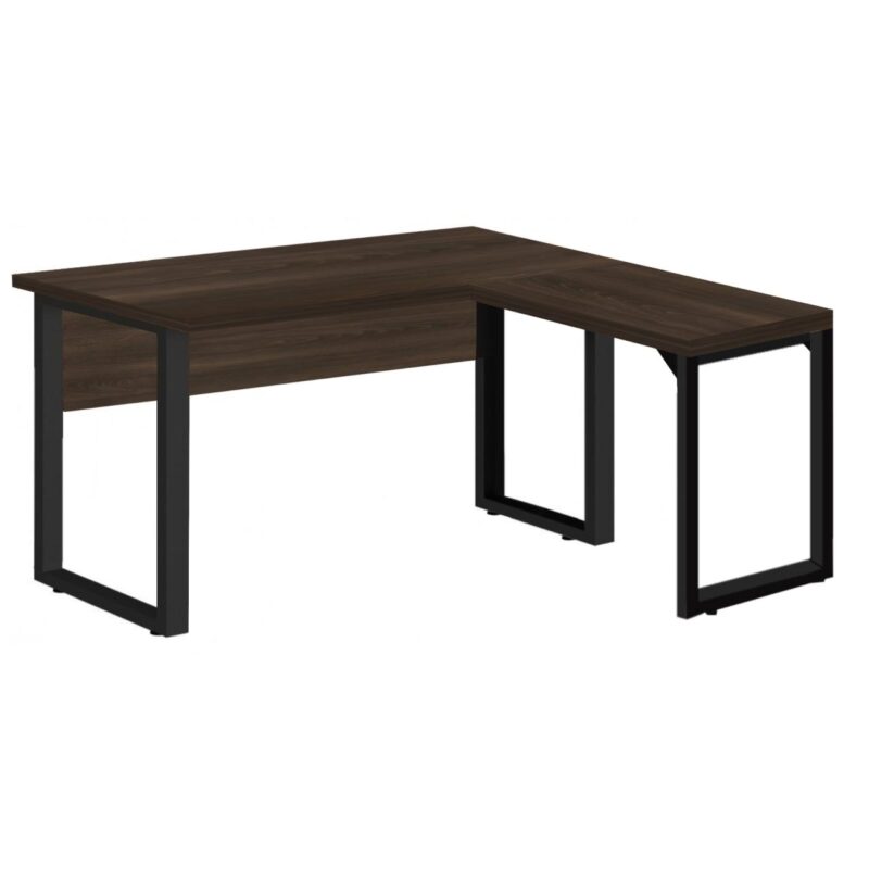 Mesa em L (Mesa 1,50m + Mesa Auxiliar) – S/ Gavetas MARSALA/PRETO – 25476 MÓVEIS PRECITO Linha 30 mm 2