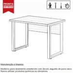 Mesa Escritório PÉ QUADRO 1,70×0,70m – C/ Gavetas – NOGAL SEVILHA/PRETO – 24475 MÓVEIS PRECITO Linha 40 mm 9