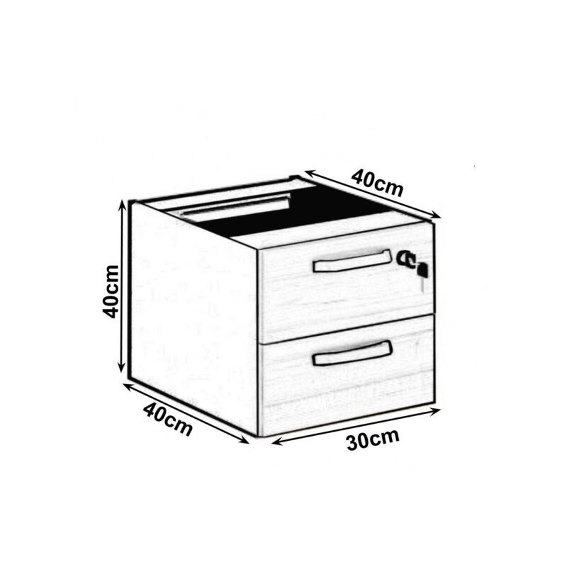 Mesa em L PÉ QUADRO (Mesa 1,70m + Mesa Auxiliar) – C/ Gavetas NOGAL SEVILHA/PRETO – 24479 MÓVEIS PRECITO Linha 40 mm 6