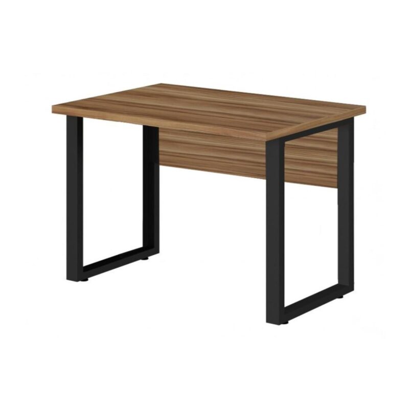 Mesa Escritório PÉ QUADRO 1,50×0,60m -S/ Gavetas – NOGAL SEVILHA/PRETO – 24472 MÓVEIS PRECITO Linha 40 mm 3