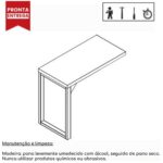 Mesa em L PÉ QUADRO (Mesa 1,70m + Mesa Auxiliar) – C/ Gavetas NOGAL SEVILHA/PRETO – 24479 MÓVEIS PRECITO Linha 40 mm 10