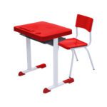 Kit Escolar Individual – (Mesa e Cadeira) – INFANTIL 03 a 06 Anos COR VERMELHO – 41090 MÓVEIS PRECITO Conjunto Escolar 7