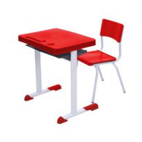 Kit Escolar Individual – (Mesa e Cadeira) – INFANTIL 03 a 06 Anos COR VERMELHO – 41090 MÓVEIS PRECITO Conjunto Escolar