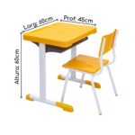 Kit Escolar Individual – (Mesa e Cadeira) – INFANTIL 03 a 06 Anos COR AMARELO – 41087 MÓVEIS PRECITO Infantil 8