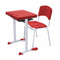 Kit Escolar Individual VERMELHO – (Mesa e Cadeira) – ADULTO – – COR VERMELHO – 40082 MÓVEIS PRECITO Conjunto Escolar