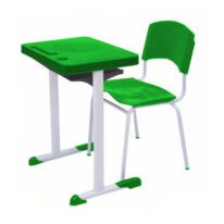 Kit Escolar Individual VERDE – (Mesa e Cadeira) – ADULTO – – COR VERDE – 40084 MÓVEIS PRECITO Conjunto Escolar