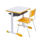 Kit Escolar Individual AMARELO – (Mesa e Cadeira) – JUVENIL – MDF – COR AMARELO – 40094 MÓVEIS PRECITO Conjunto Escolar 8