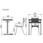 Kit Escolar Individual AZUL – (Mesa e Cadeira) – INFANTIL – MADEIRA – COR AZUL – 40085 MÓVEIS PRECITO Infantil 9