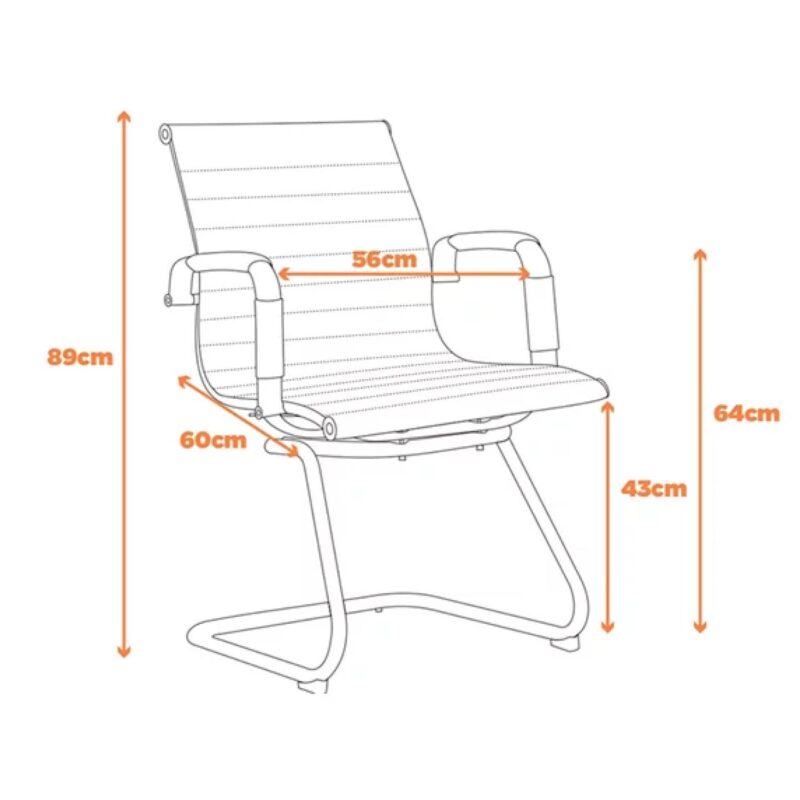 Cadeira Presidente Charles Eames Esteirinha FIXA 32898 MÓVEIS PRECITO Cadeiras Fixas 5