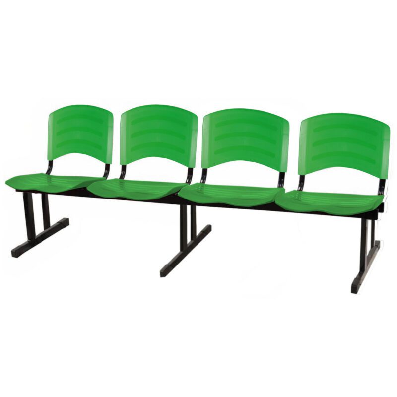 Cadeira Longarina PLASTICA 4 Lugares Cor Verde 33099 MÓVEIS PRECITO Longarinas 2