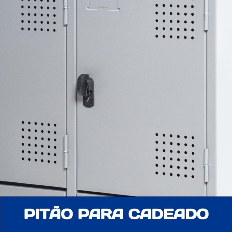 Armário Roupeiro de Aço c/ 08 Portas GRANDES – 1,95×1,22×0,40m – SA – CZ/CZ – 14003 MÓVEIS PRECITO Roupeiro de Aço 6