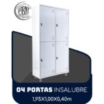 Roupeiro de Aço INSALUBRE com 04 Portas – 1,95×1,00×0,40m – CZ/CZ – SA – 14006 MÓVEIS PRECITO Roupeiro de Aço 5