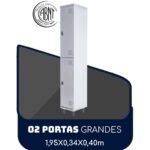 Armário Roupeiro de Aço c/ 02 Portas GRANDES – 1,95×0,34×0,40m – SA – CZ/CZ – 14007 MÓVEIS PRECITO Roupeiro de Aço 6