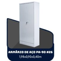 Armário de Aço PA 90 #26 – 1,98×0,90×0,40m – SA – 13120 MÓVEIS PRECITO Armário de Aço