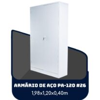 Armário de Aço PA 120 #26 – 1,98×1,20×0,40m – SA – 13121 MÓVEIS PRECITO Armário de Aço