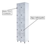 Armário Roupeiro de Aço c/ 10 Portas PEQUENAS – 1,95×0,62×0,40m – SA – CZ/CZ – 14010 MÓVEIS PRECITO Roupeiro de Aço 8