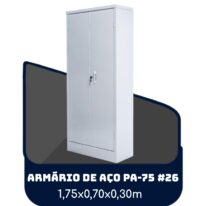 Armário de Aço PA 75 #26 – 1,75×0,70×0,30m – SA – 13119 MÓVEIS PRECITO Armário de Aço