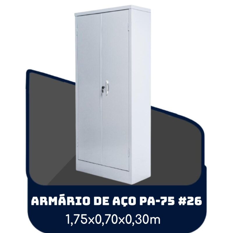 Armário de Aço PA 75 #26 – 1,75×0,70×0,30m – SA – 13119 MÓVEIS PRECITO Armário de Aço 2