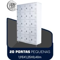 Roupeiro de Aço 20 portas Pequenas – 1,95×1,25×0,40m – CZ/CZ – SA – 14004 MÓVEIS PRECITO Roupeiro de Aço