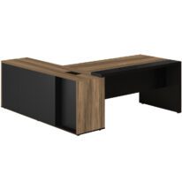 Mesa PRESIDENTE Armário Pedestal 1,82×1,80m NOGAL SEVILHA / PRETO – 20602 MÓVEIS PRECITO Linha 40 mm