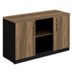 Armário Baixo Credenza – 1,20×0,74X0,45m NOGAL SEVILHA/PRETO – 21412 MÓVEIS PRECITO Linha 40 mm 7