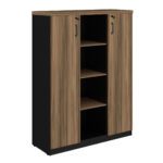 Armário Alto Credenza com Nicho – 1,61×1,20×0,45m NOGAL SEVILHA/PRETO – 21415 MÓVEIS PRECITO Linha 40 mm 8