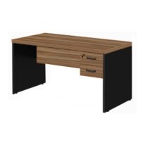 Mesa de Escritório com Gavetas 1,20×0,60m NOGAL SEVILHA/PRETO – 21471 MÓVEIS PRECITO Linha 40 mm