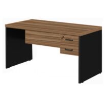 Mesa de Escritório com Gavetas 1,50×0,60m NOGAL SEVILHA/PRETO – 21473 MÓVEIS PRECITO Linha 40 mm