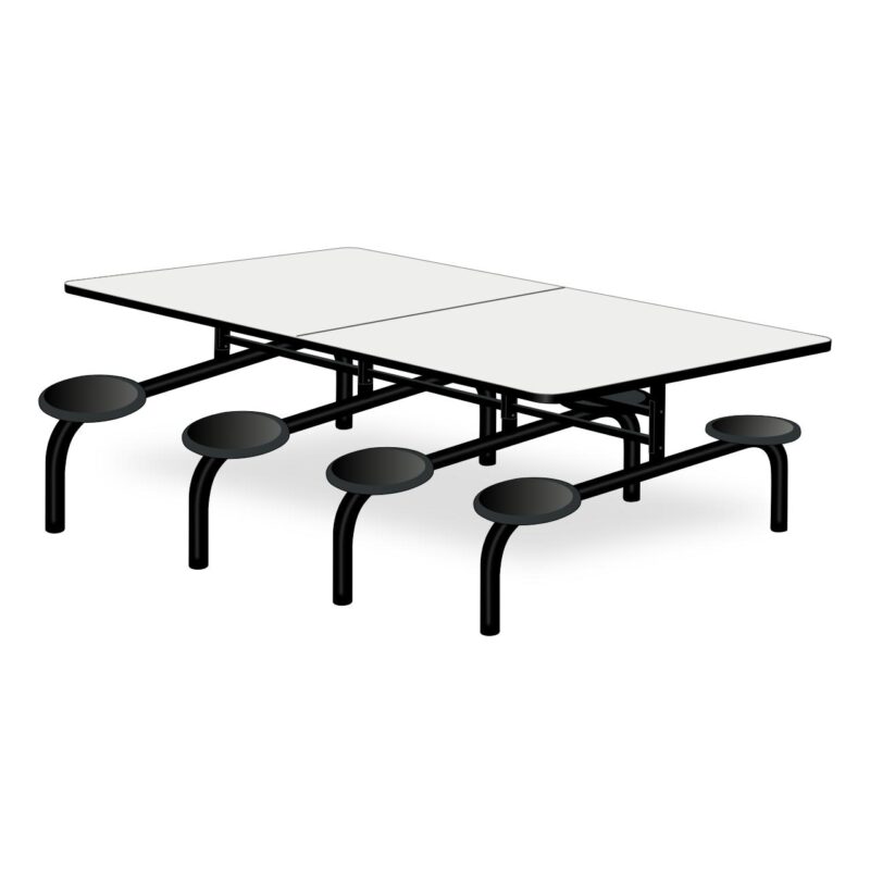 Mesa para Refeitório 8 Lugares MDP Branco de 25 mm FIXO – 50045 MÓVEIS PRECITO Fixo 5