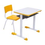 Kit Escolar Individual AMARELO – (Mesa e Cadeira) – JUVENIL – MDF – COR AMARELO – 40094 MÓVEIS PRECITO Conjunto Escolar 6