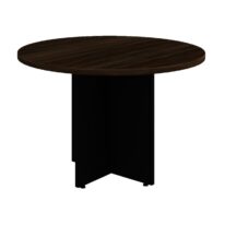 Mesa de Reunião Redonda -1,10×1,10×0,73m – MARSALA / PRETO – 51011 MÓVEIS PRECITO Linha 30 mm