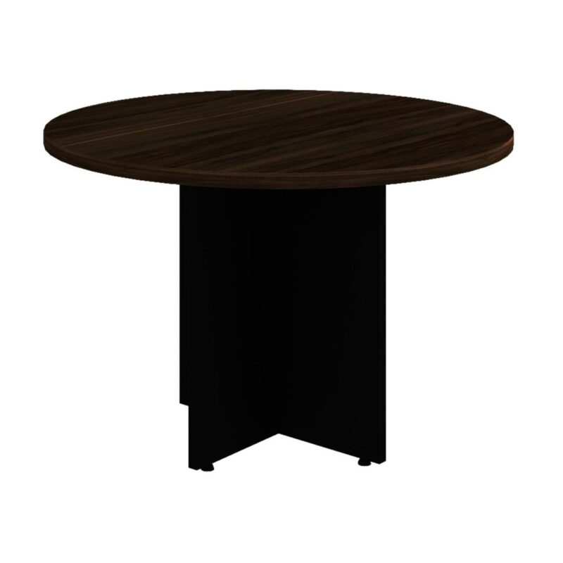 Mesa de Reunião Redonda -1,10×1,10×0,73m – MARSALA / PRETO – 51011 MÓVEIS PRECITO Linha 30 mm 2