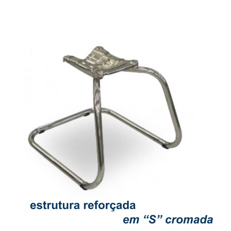 Cadeira Escritório B-ONE Base em “S” CROMADA 31033 MÓVEIS PRECITO Cadeiras Fixas 5