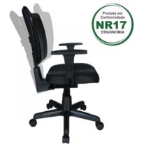 Cadeira B-ONE Back System com Braços Reguláveis – Cor Preta 31010 MÓVEIS PRECITO Executiva