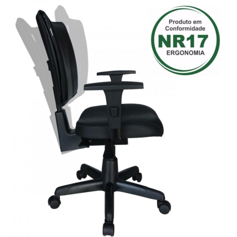 Cadeira B-ONE Back System com Braços Reguláveis – Cor Preta 31010 MÓVEIS PRECITO Executiva 2